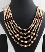 Exclusive Golden Moti And Maroon Stone Groom Mala For Sherwani Men'S Jewellery