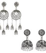 Partywear Traditional Unique Silver Plated Earrings Combo Set Pair Of 2  For Girls And Women Jewellery