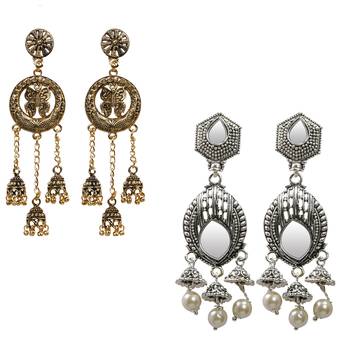Partywear Traditional Exclusive Drop Earrings Combo Set Pair Of 2  For Girls And Women Jewellery 1