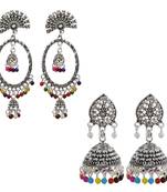 Partywear Traditional Elegant Multi Bead Drop Earrings Combo Set Pair Of 2  For Girls And Women