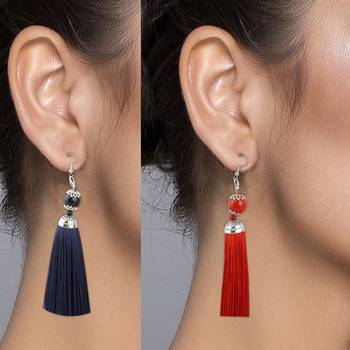 Partywear Nevy Blue Colour And Red Colour Tassel Earrings Combo Set Pair Of 2 For Girls And Women Jewellery 3