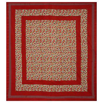 Red Cotton Printed Jaipuri Double Bedsheet with 2 Pillow Covers 2