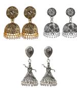 Party Wear Traditional Designer Jumkhi Earrings Combo Set Set Pair Of 3 For Girls And Women Jewellery