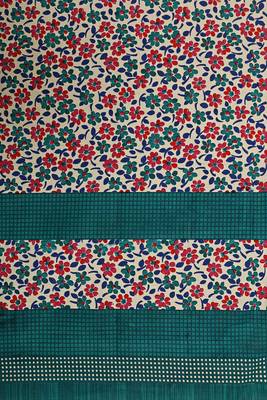 Sea green Cotton Printed Jaipuri Double Bedsheet with 2 Pillow Covers 3