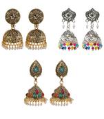 Party Wear Traditional Jumkhi Earrings Combo Set Set Pair Of 3 For Girls And Women Jewellery