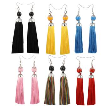 Partywear Different Multi Colour Tassel Earrings Combo Set Set Pair Of 6 For Girls And Women Jewellery 1