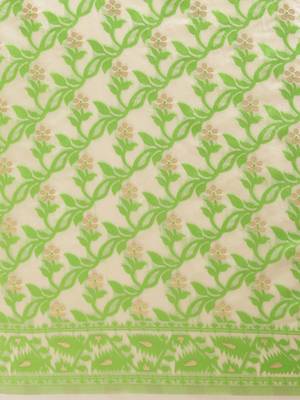 Cream Woven Cotton Poly Saree With Blouse 5