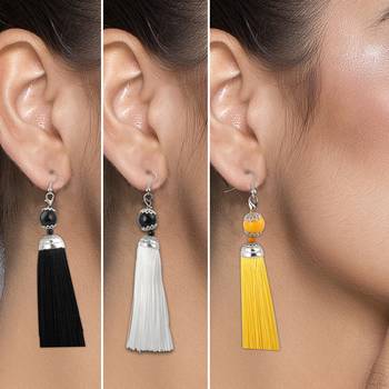 Partywear Different Multi Colour Tassel Earrings Combo Set Set Pair Of 3 For Girls And Women Jewellery 3