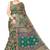 Green printed khadi saree with blouse