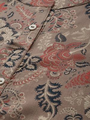Brown printed rayon ethnic-kurtis 2