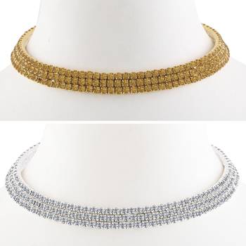 Three Line Diamond Studded Combo For Girls And Womens Jewellery Set Of 2 1