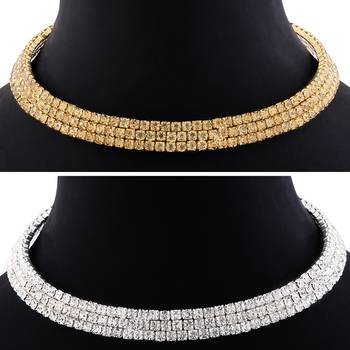 Three Line Diamond Studded Combo For Girls And Womens Jewellery Set Of 2 2