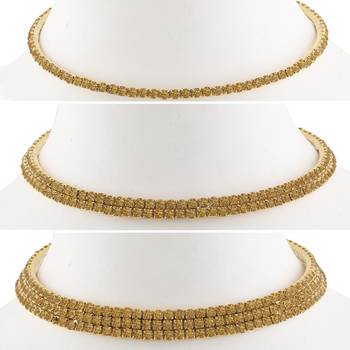 Diamond Studded Party Wear Necklaces Combo For Girls And Womens Jewellery Set Of 3 1