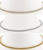 Single Line Diamond Studded Party Wear Necklaces Combo For Girls And Womens Jewellery Set Of 3