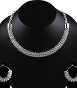 Silvershine Silver Plated Designer Necklace Set For Women Jewellery Set