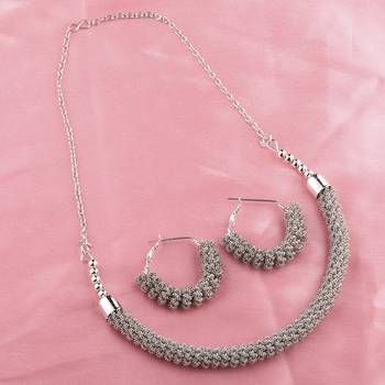 Silvershine Silver Plated Designer Necklace Set For Women Jewellery Set 2