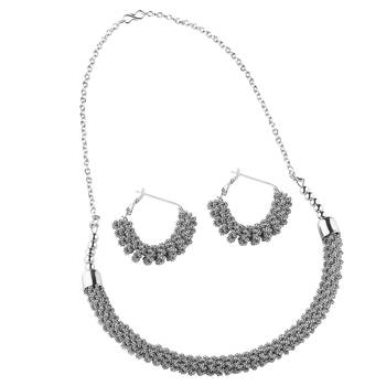 Silvershine Silver Plated Designer Necklace Set For Women Jewellery Set 3