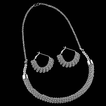 Silvershine Silver Plated Designer Necklace Set For Women Jewellery Set 4