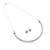 Silvershine Silverplated White Diamond Studded Designer Partywear Necklace Set For Women Jewellery