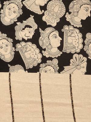 Black plain linen saree with blouse 3