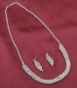 Silvershine Silverplated Designer Diamond Studded Partywear Necklace For Women Jewellery