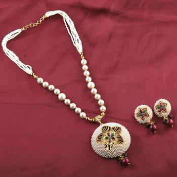 Silvershine Designer Flower Design Multicolour Kundan Stone Studded Pearl Mala Set For Women Jewellery 1