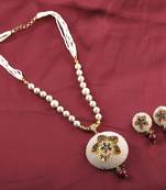 Silvershine Designer Flower Design Multicolour Kundan Stone Studded Pearl Mala Set For Women Jewellery