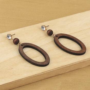 Wonderful Attractive Diamond Wooden Light Weight  Earrings For Girls And Women. 1