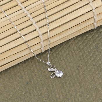 Silver Plated Chain With Stylish Different Look Solitaire Diamond Pendant For Women 3