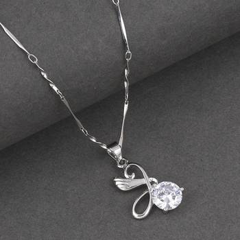 Silver Plated Chain With Stylish Different Look Solitaire Diamond Pendant For Women 4
