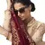 Beige embroidered satin salwar