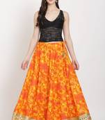 Orange Color Maxi Skirt