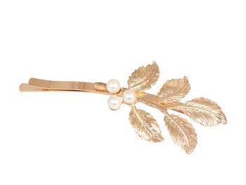 Leaves With Pearl Twist Hair Pin 1