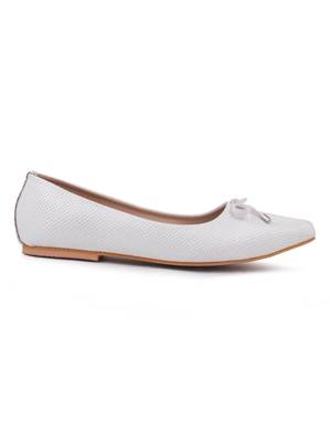 Trends & Trades Women's White Flats Pointed Toe Casual Shoes 1