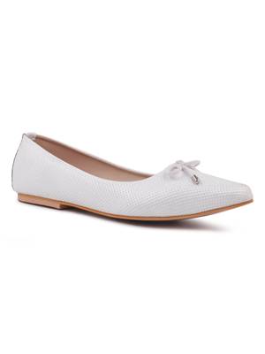Trends & Trades Women's White Flats Pointed Toe Casual Shoes 2