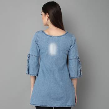 blue  Denim top with Embroidered work 5