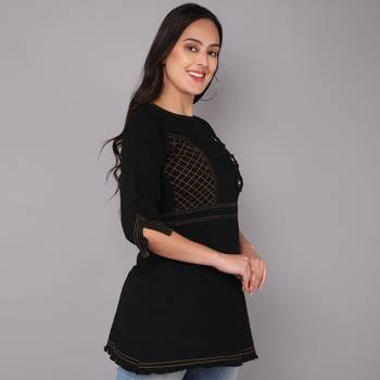black  Denim top with button 3