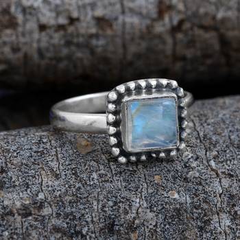 Multicolor Moonstone 925 Sterling Silver Rings 2