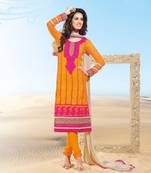 Orange self design georgette salwar