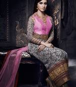 Grey embroidered georgette salwar