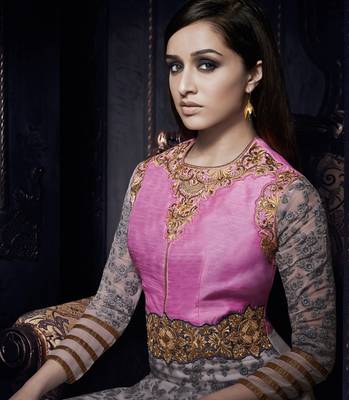 Grey embroidered georgette salwar 2