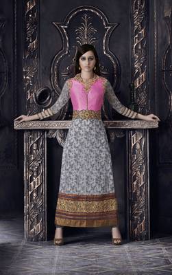 Grey embroidered georgette salwar 3