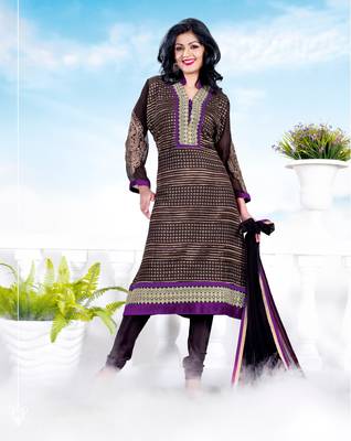 Black embroidered georgette salwar 1