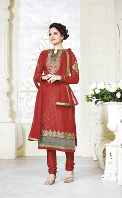 Red self design georgette salwar 1