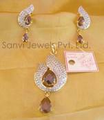 Designer Rhodolite Pendant Set 