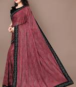 Pink woven lycra saree with blouse