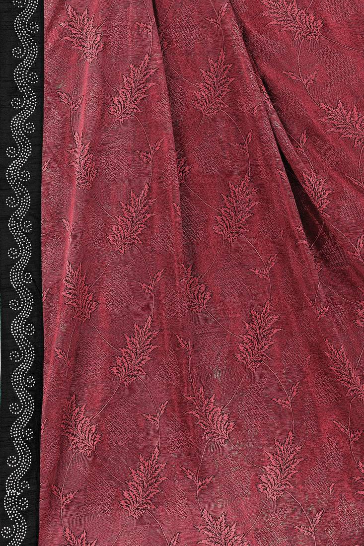 Pink woven lycra saree with blouse