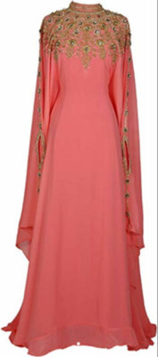 Peach Evening Kaftan for Women 2