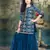 Rama Blue Ribbion Embroidery Heavy Chinon Sharara Style ReadyMade Salwar Suit For Gir;s