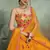 Yellow Embroidered Net Semi Stitched Lehenga